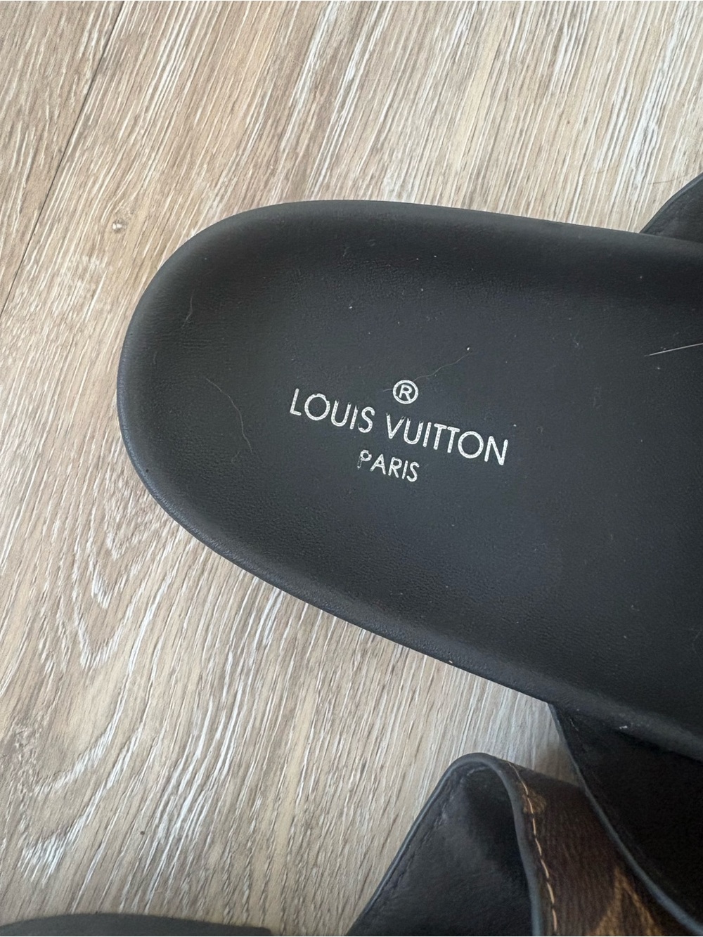 LV Brown Monogram Double-Strap Slide Sandals - Picture 2 of 4